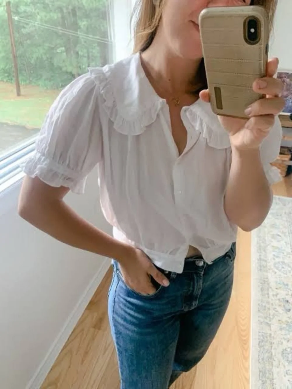 Doen “Sparrow” Blouse Top in Salt - Size S